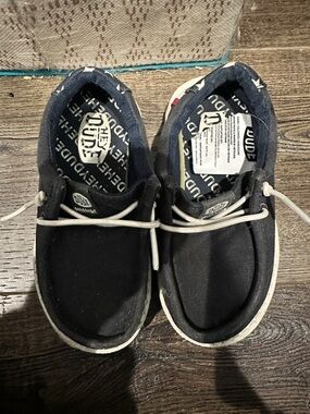 Hey Dude Kids Black Slip-On Canvas Shoes with White Laces
